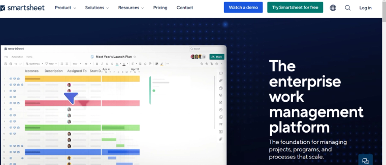 Smartsheet automation platfrom