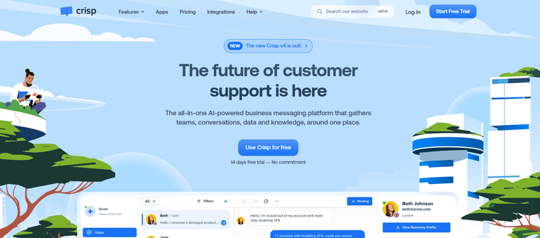 Crisp tool website screen
