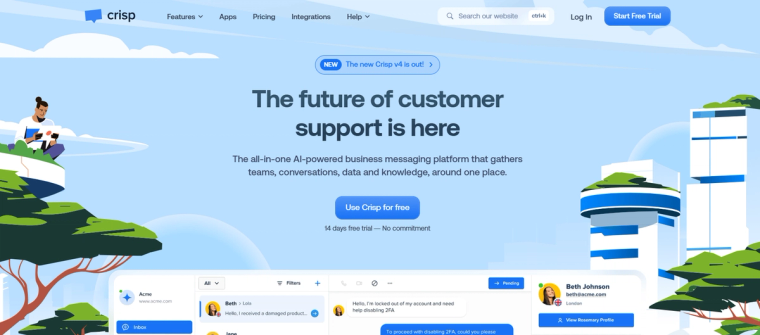 Crisp tool website screen
