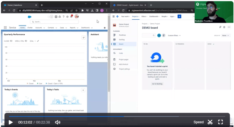 Screen-shot-from-demo-video-showing-integration-of-Salesforce-and-Jira---transferring-Salesforce-case-in-real-time