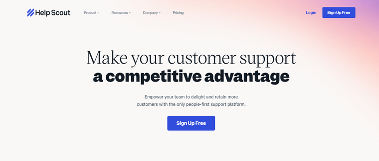 Help Scout landing page