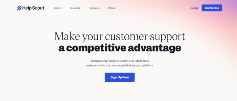Help Scout landing page