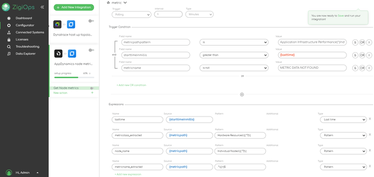 Screen-shot-of-ZigiOps-integration-platform-interface-showing-AppDynamics-node-metrics-to-OBM-metrics-RegEx-patterns