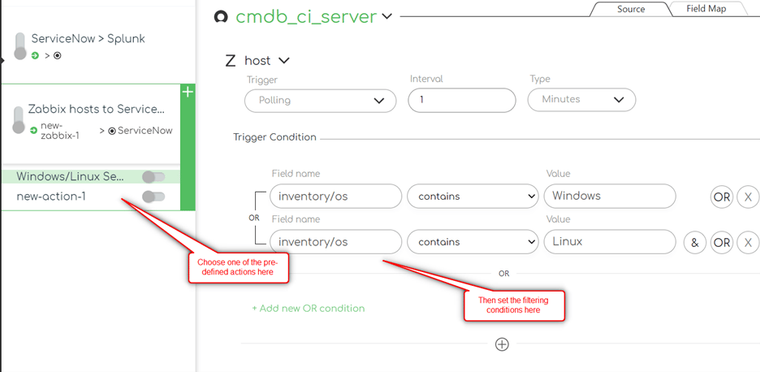 ZigiOps Zabbix ServiceNow integration: Zabbix hosts to ServiceNow topology transfer - source