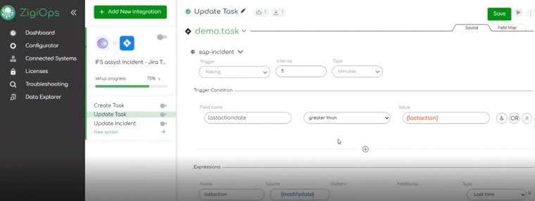IFS to Jira integration: Updating Jira task