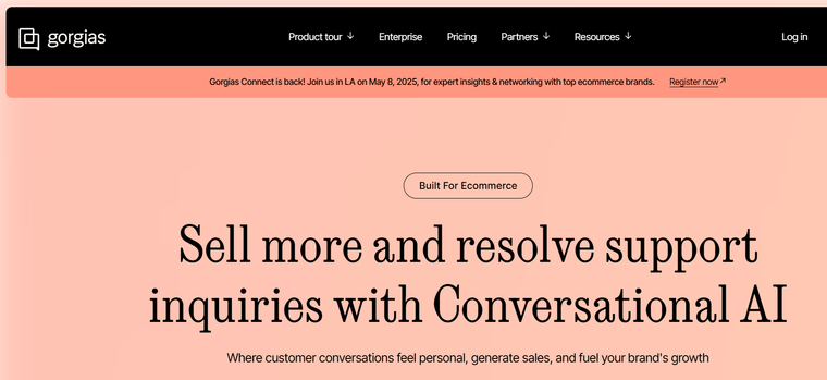 Gorgias landing page