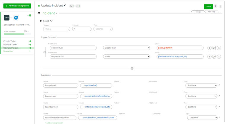 Freshservice to ServiceNow integration: Updating Freshservice incident