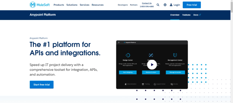 Mulesoft platform front page screenshot