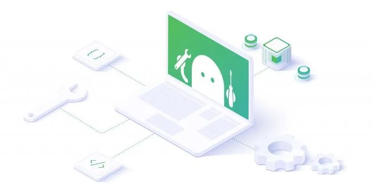 white-laptop-with-green-desktop