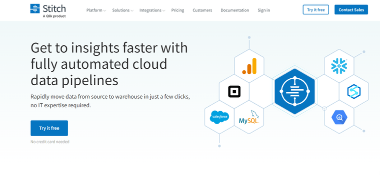 Stitch front page screenshot