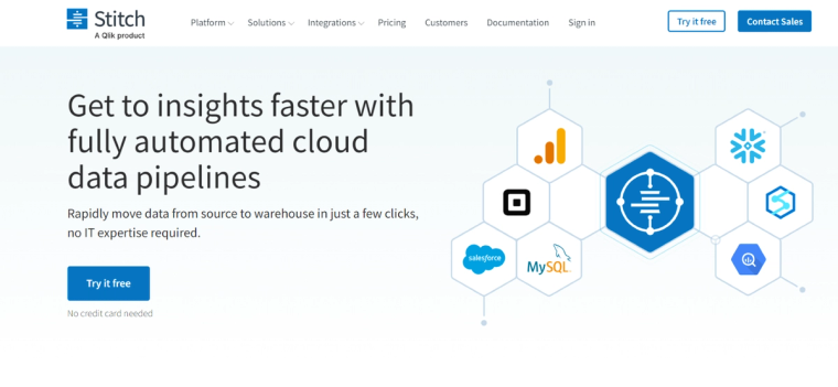 Stitch front page screenshot