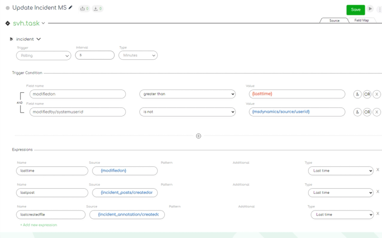 ZigiOps no-code platform- updating Microsoft Dynamics 365 incident