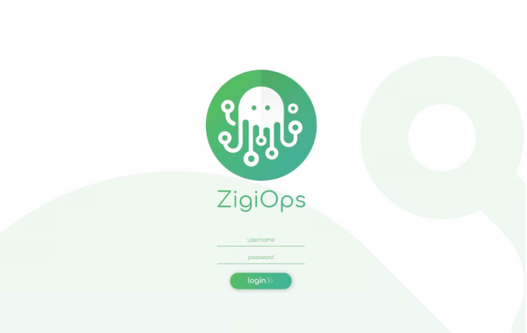 ZigiOps green octopus login screenshot