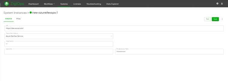pale background with filled boxes with some information on how to connect to azure
