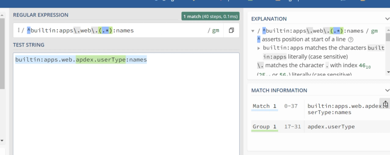Screen-shot-of-RegEx101-website-showing-the-result-of-a-RegEx-pattern-in-Group-1-and-whole-match