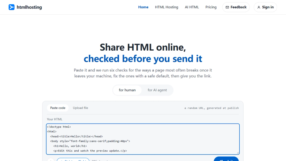 image of HTML Hosting