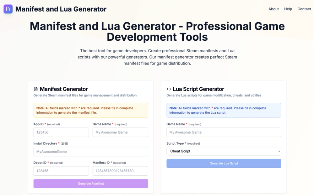 image of Manifest and Lua Generator