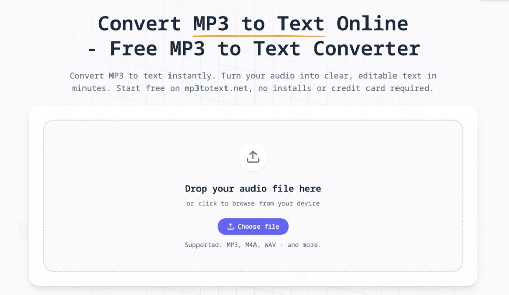 image of MP3 to Text Online Converter