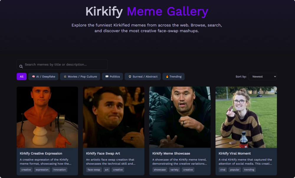 image of Kirkify Face Swap AI image of Kirkify Face Swap AI