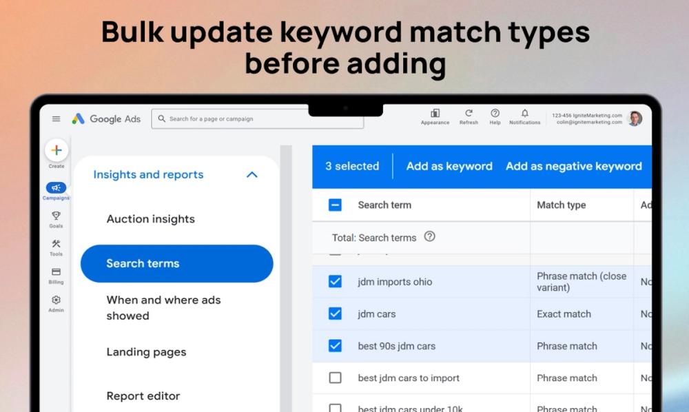 image of Google Ads Keyword Match 