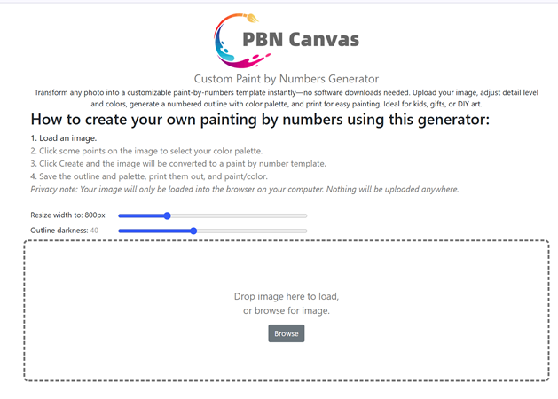 image of Paint by Numbers Generator