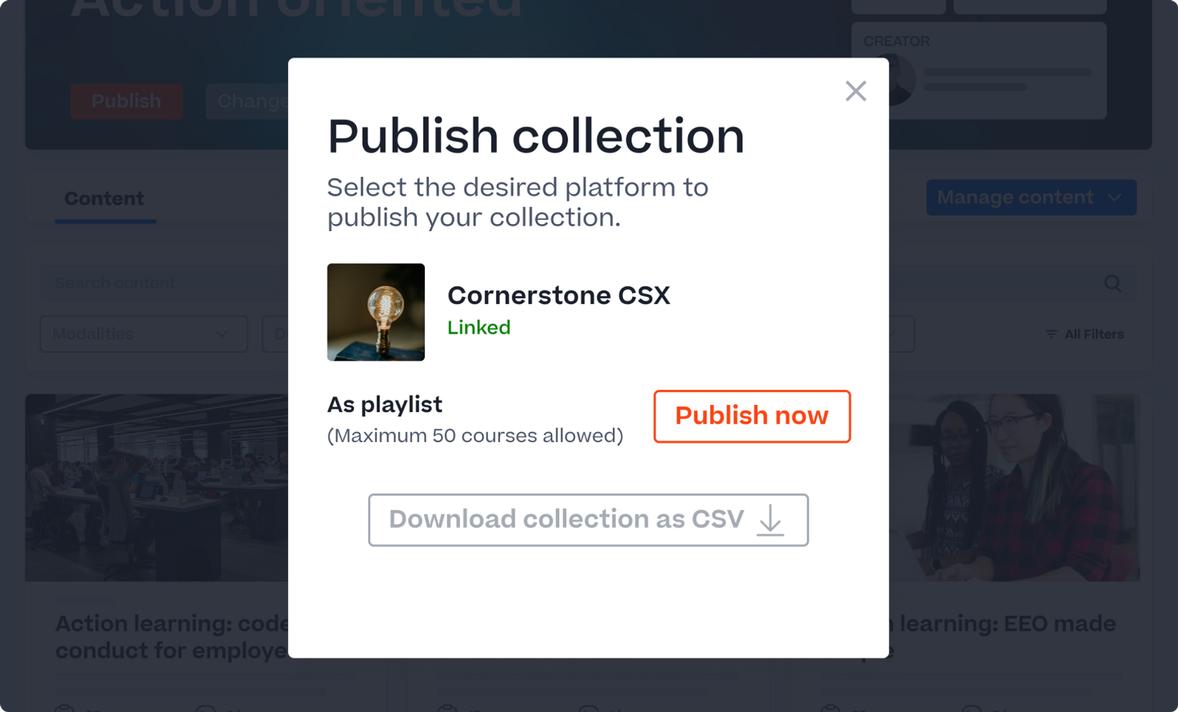 Publish content collections to the right people