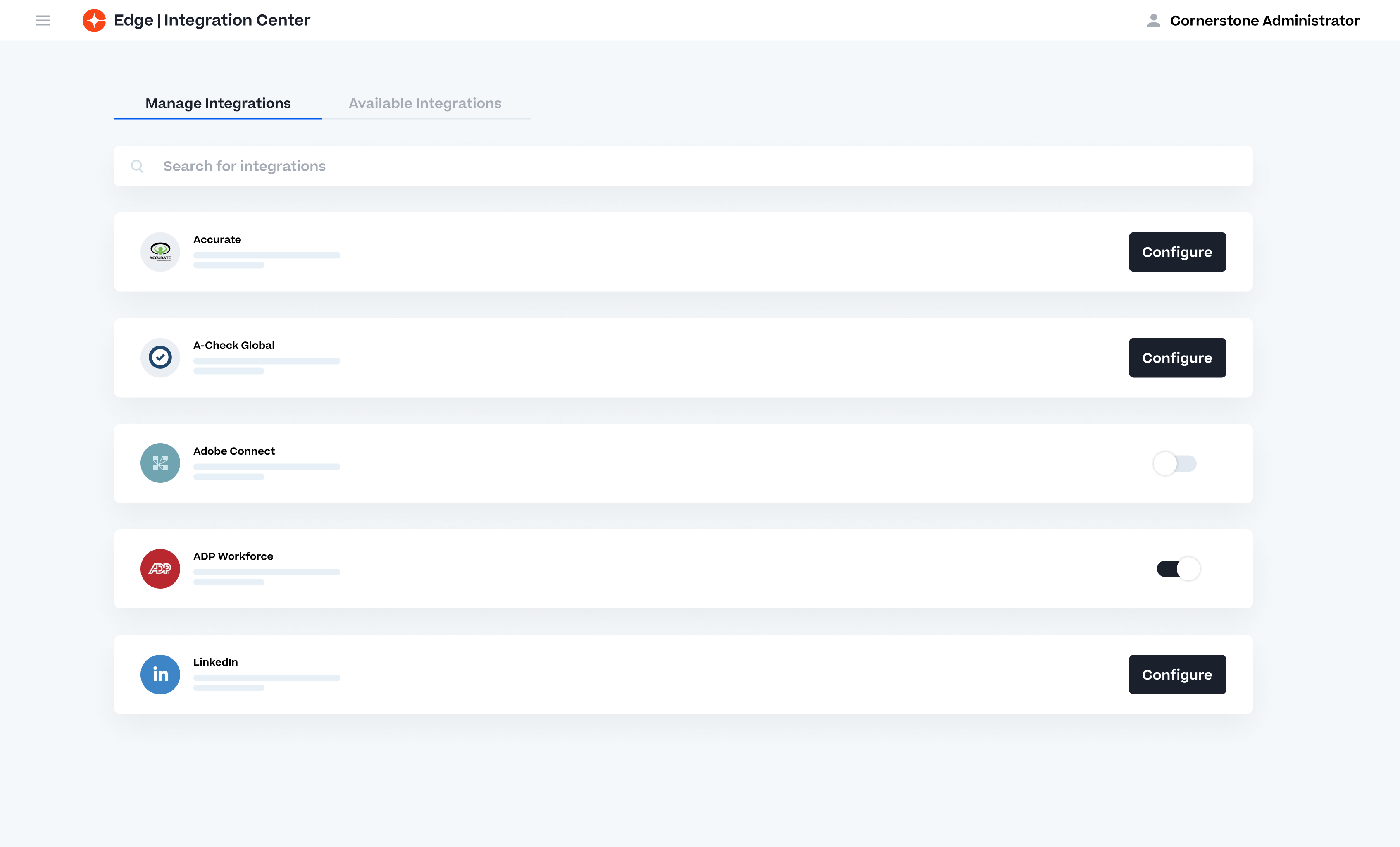 Intuitive admin experience