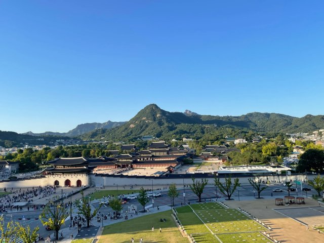 Overlooking the Gyeongbokgung palace in Seoul