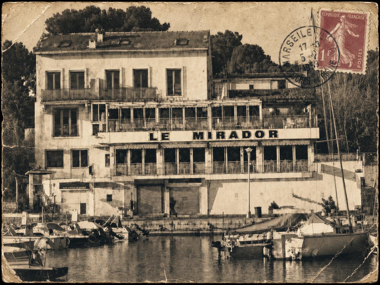 Terrasse du restaurant Le Mirador, vue mer