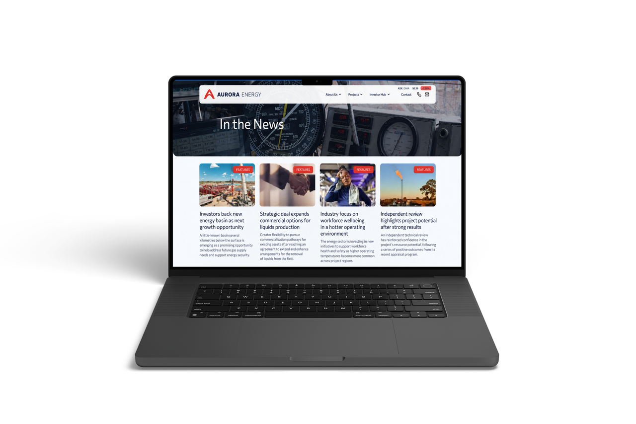 Oil and gas website with industry data