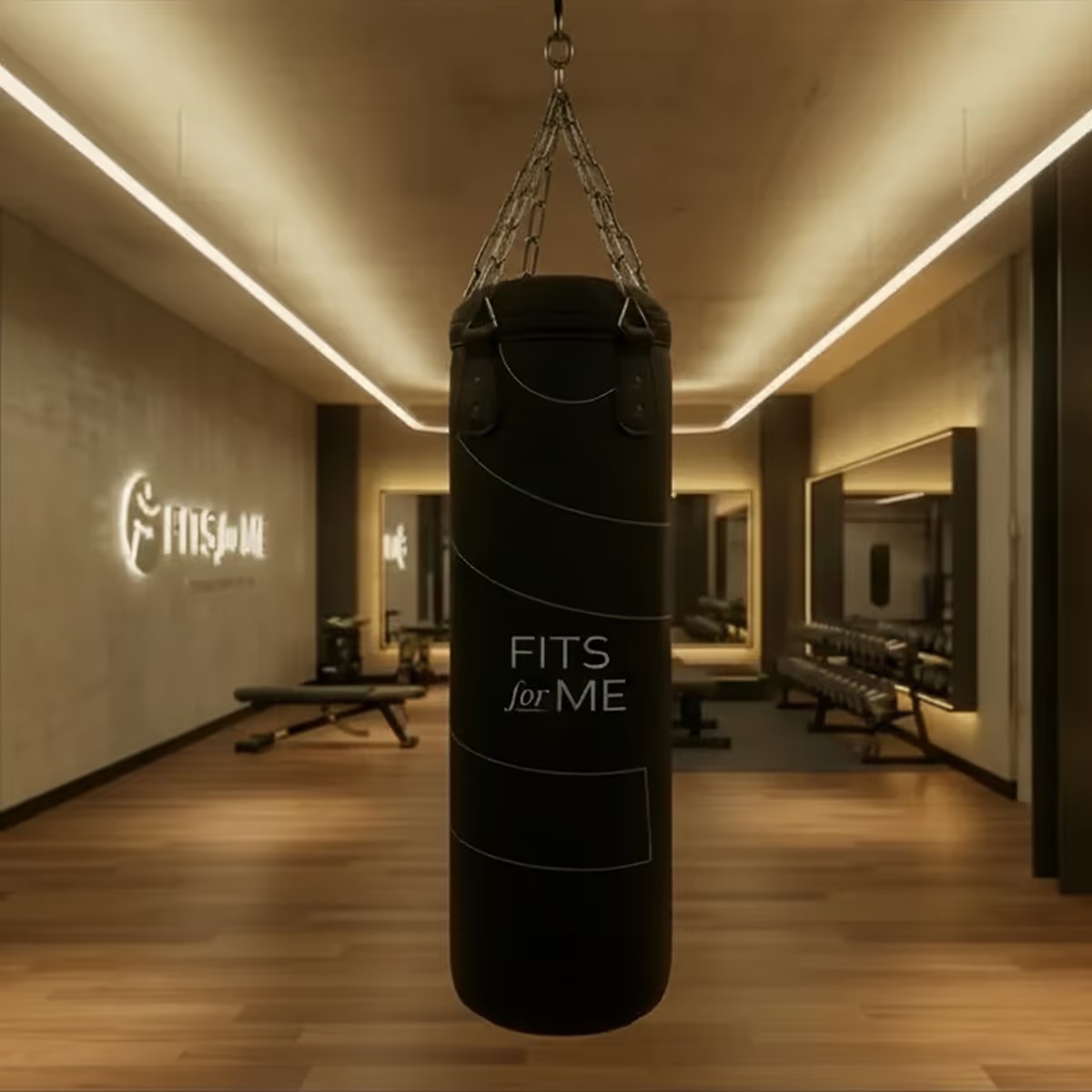 Punching bag in the studio’s boxing area