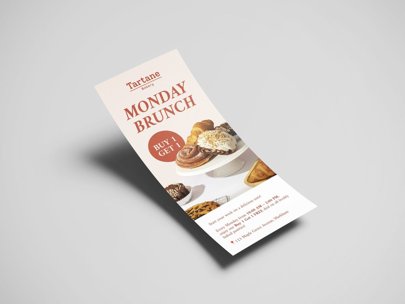 Single printed restaurant flyer for a brunch promotion