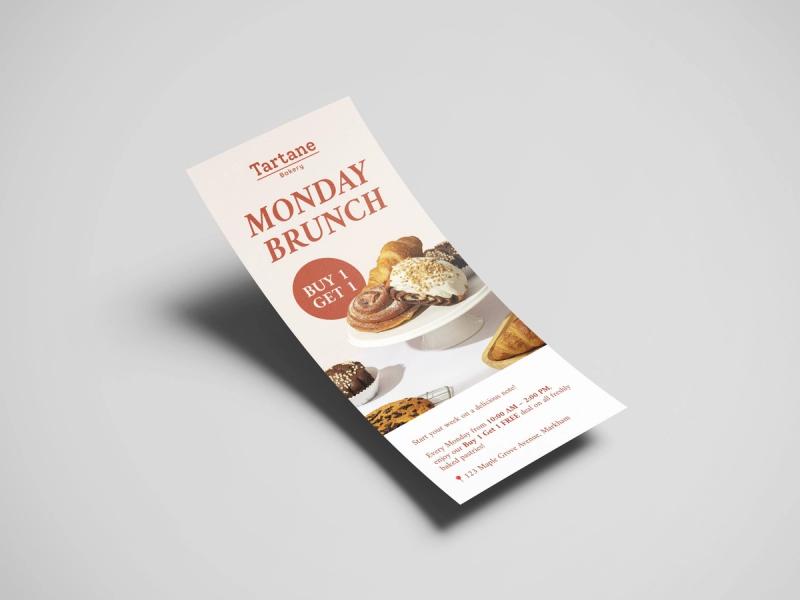 Single printed restaurant flyer for a brunch promotion