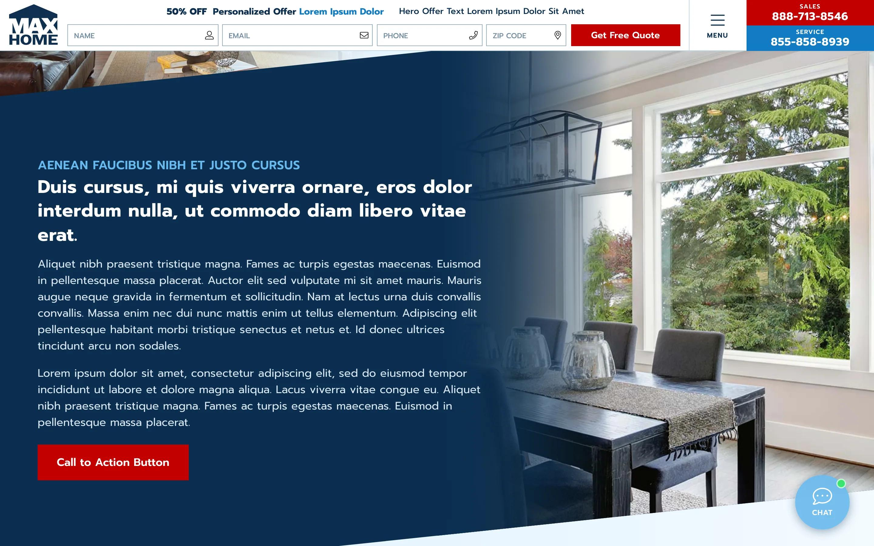 MaxHome product service index desktop — Aenean faucibus nibh et justo cursus