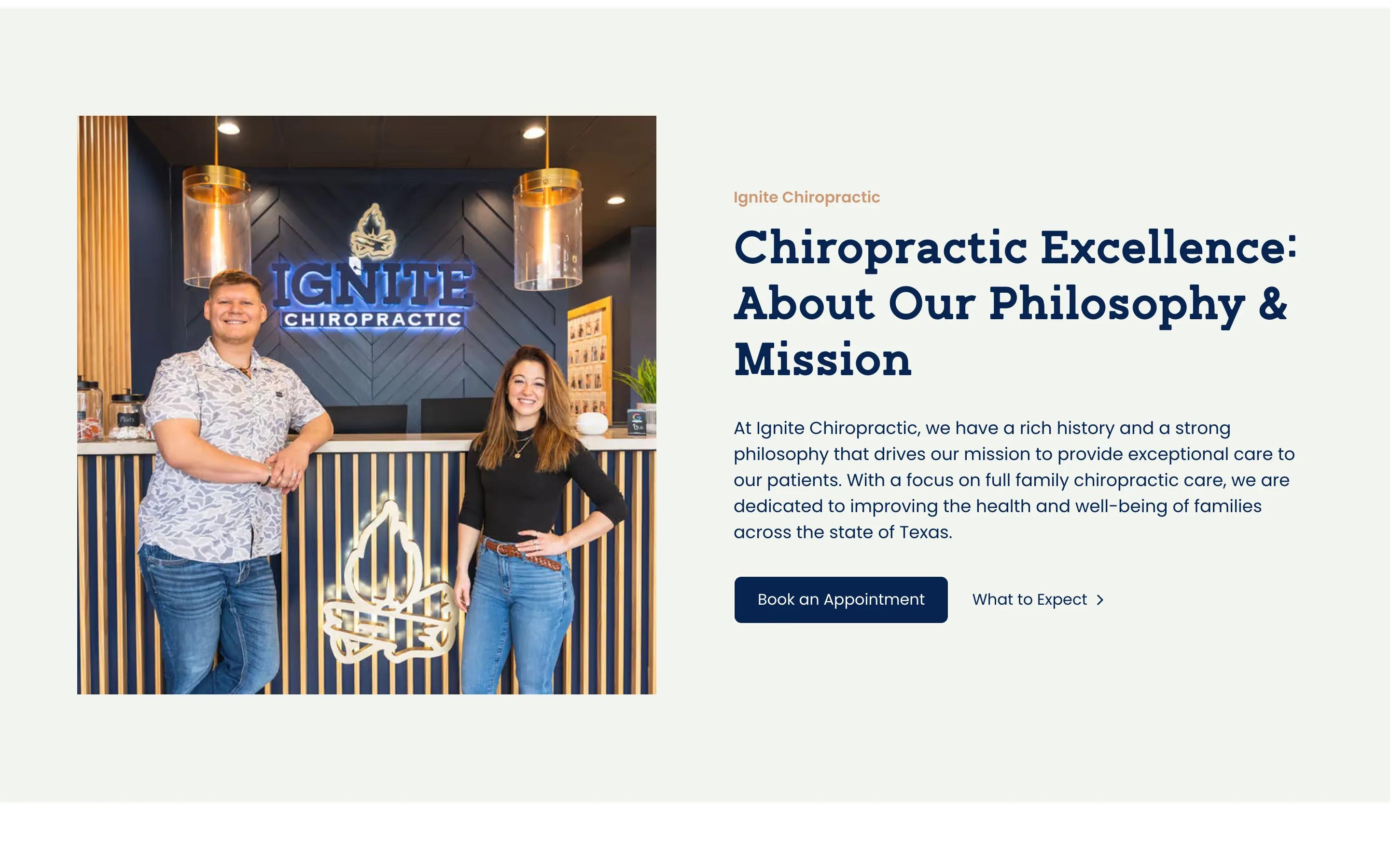 Ignite Chiropractic about desktop — Chiropractic Excellence: About Our Philo