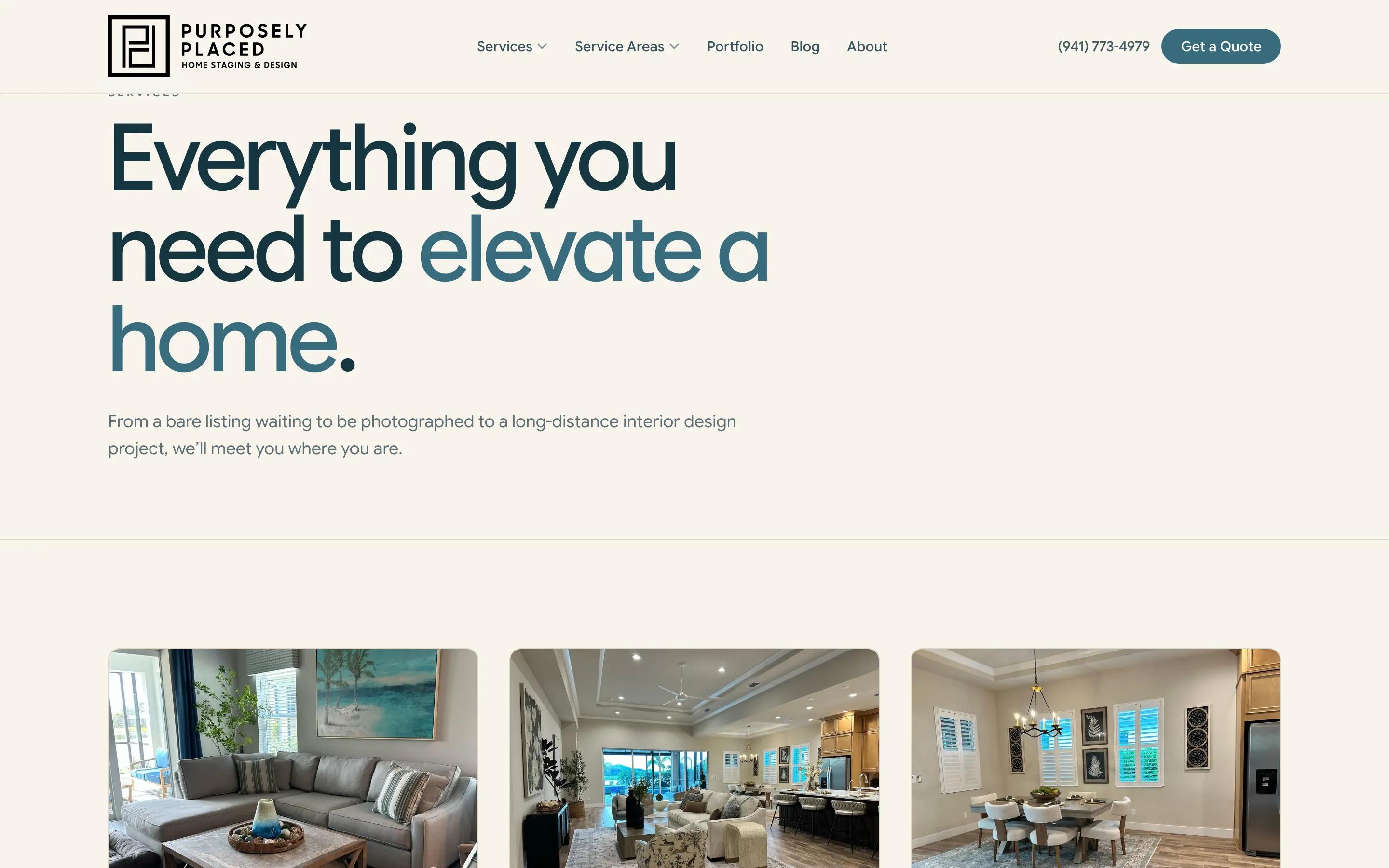 Purposely Placed Home Staging & Design service category index desktop — Services