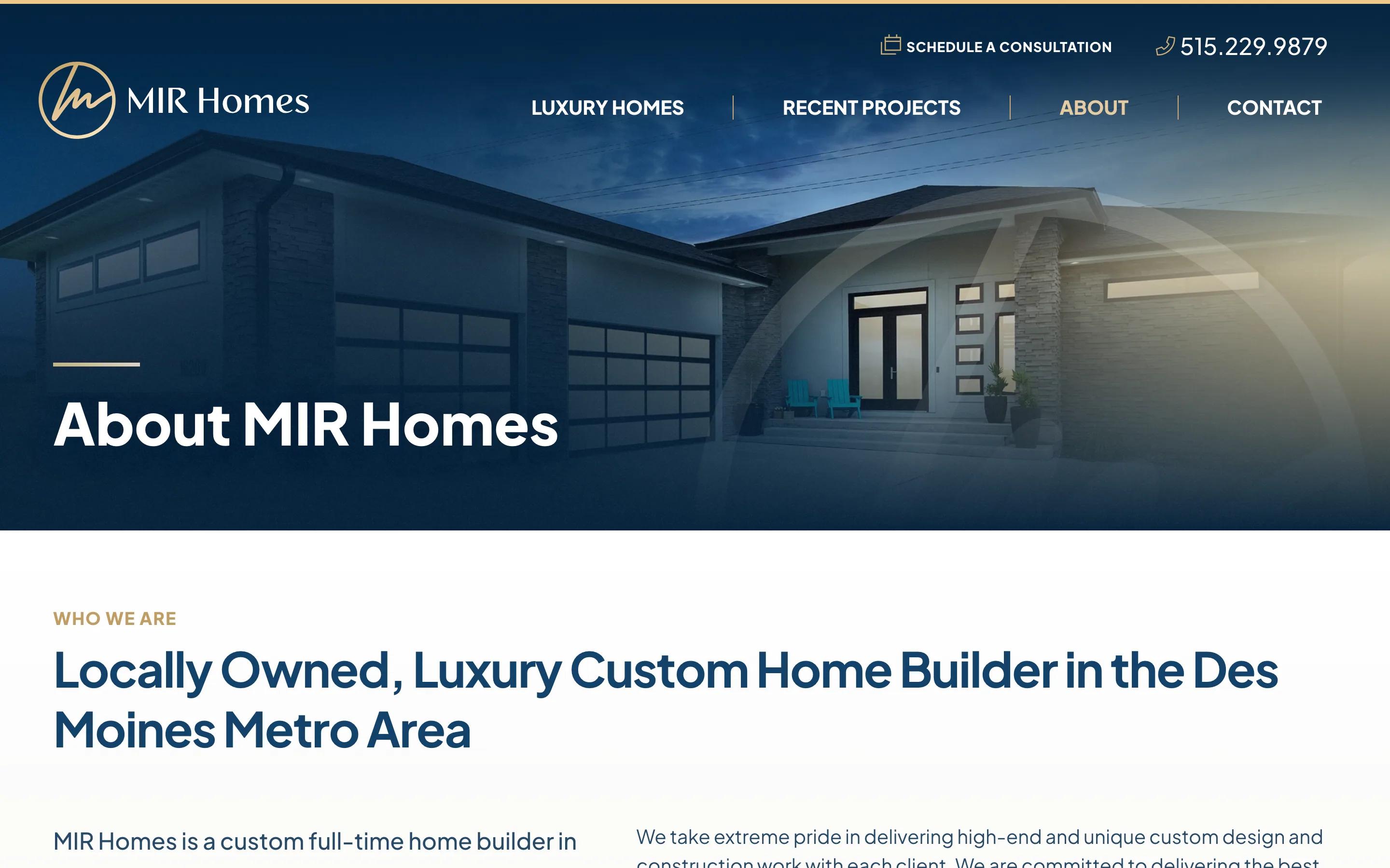 MIR Homes about desktop — About MIR Homes