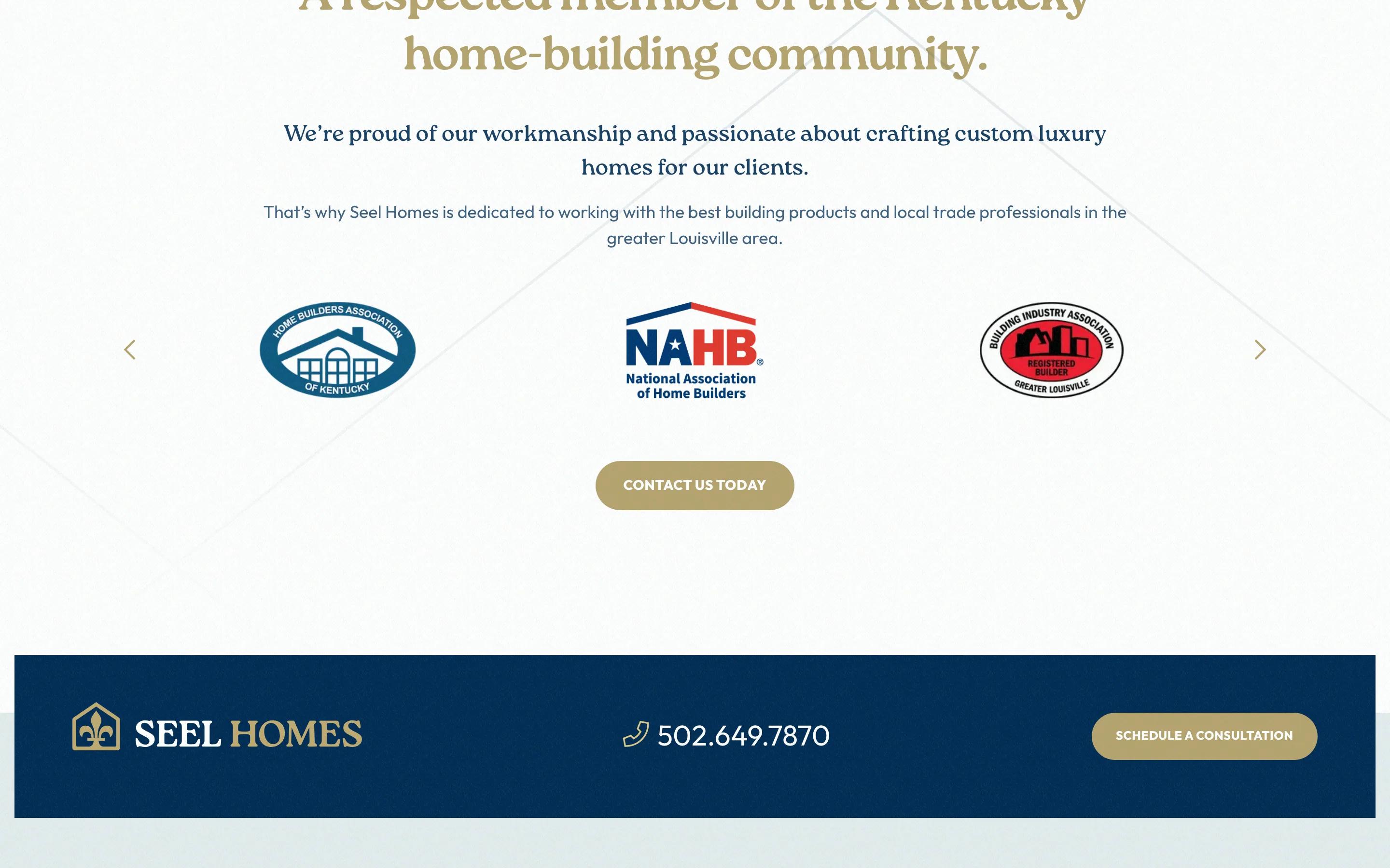 Seel Homes service category index desktop