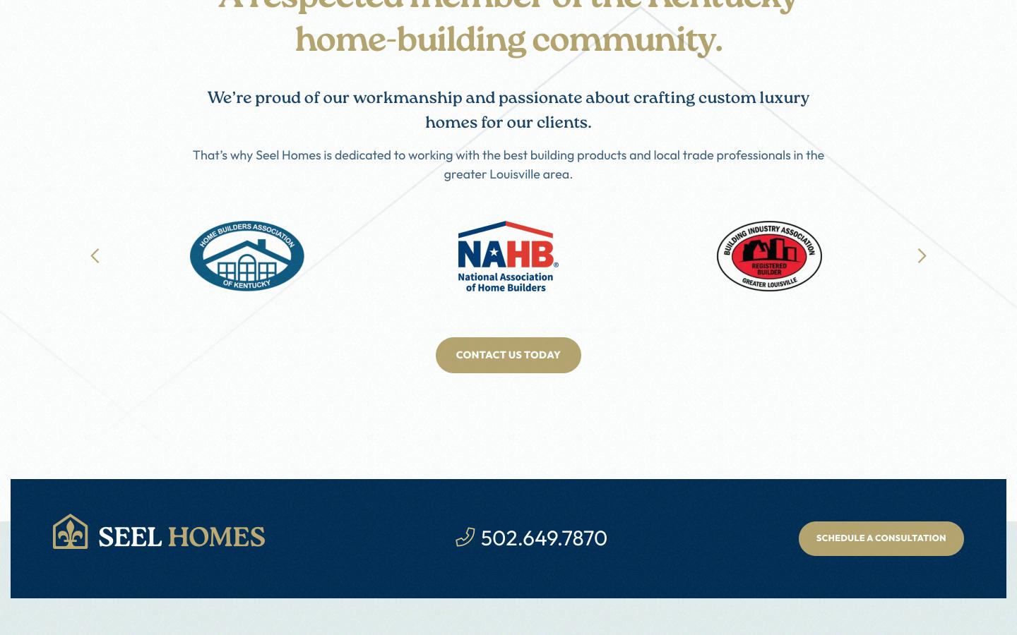 Seel Homes service category index desktop