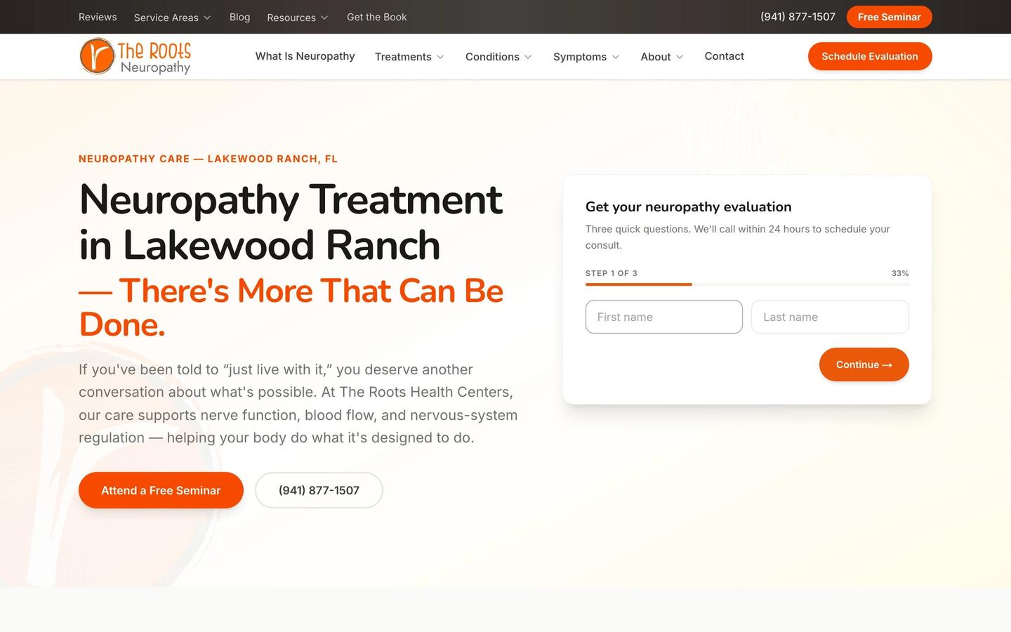 The Roots Neuropathy home desktop
