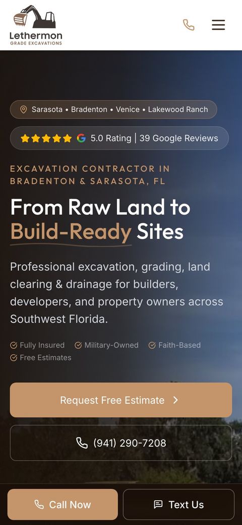 Lethermon Grade Excavations home mobile