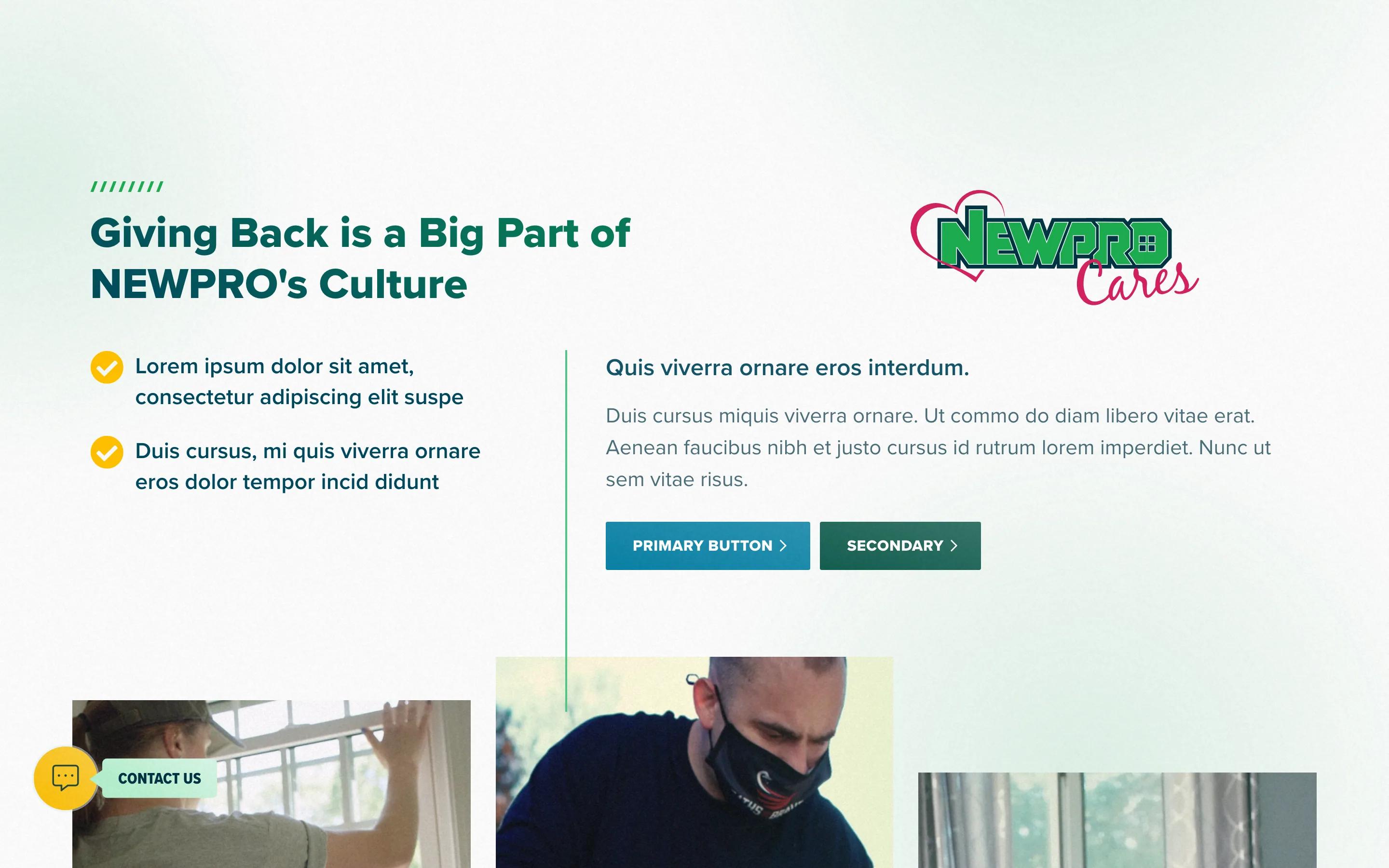 NEWPRO Home Solutions home desktop — Giving Back is a Big Part of NEWPRO's Cu