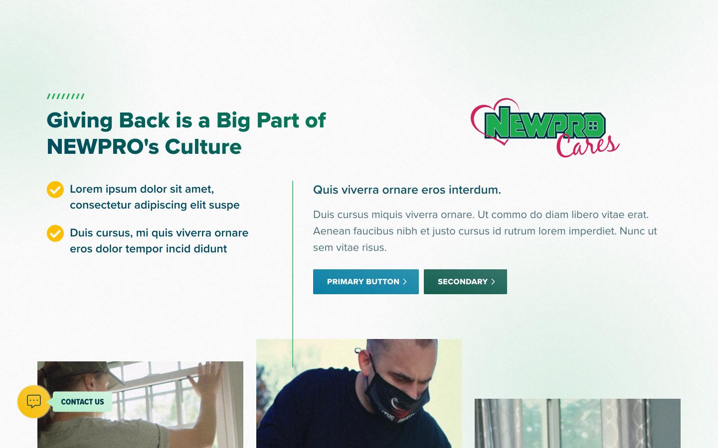 NEWPRO Home Solutions home desktop — Giving Back is a Big Part of NEWPRO's Cu