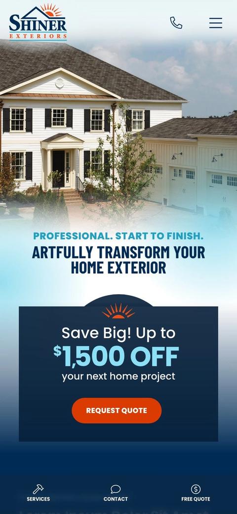 Shiner Exteriors home mobile