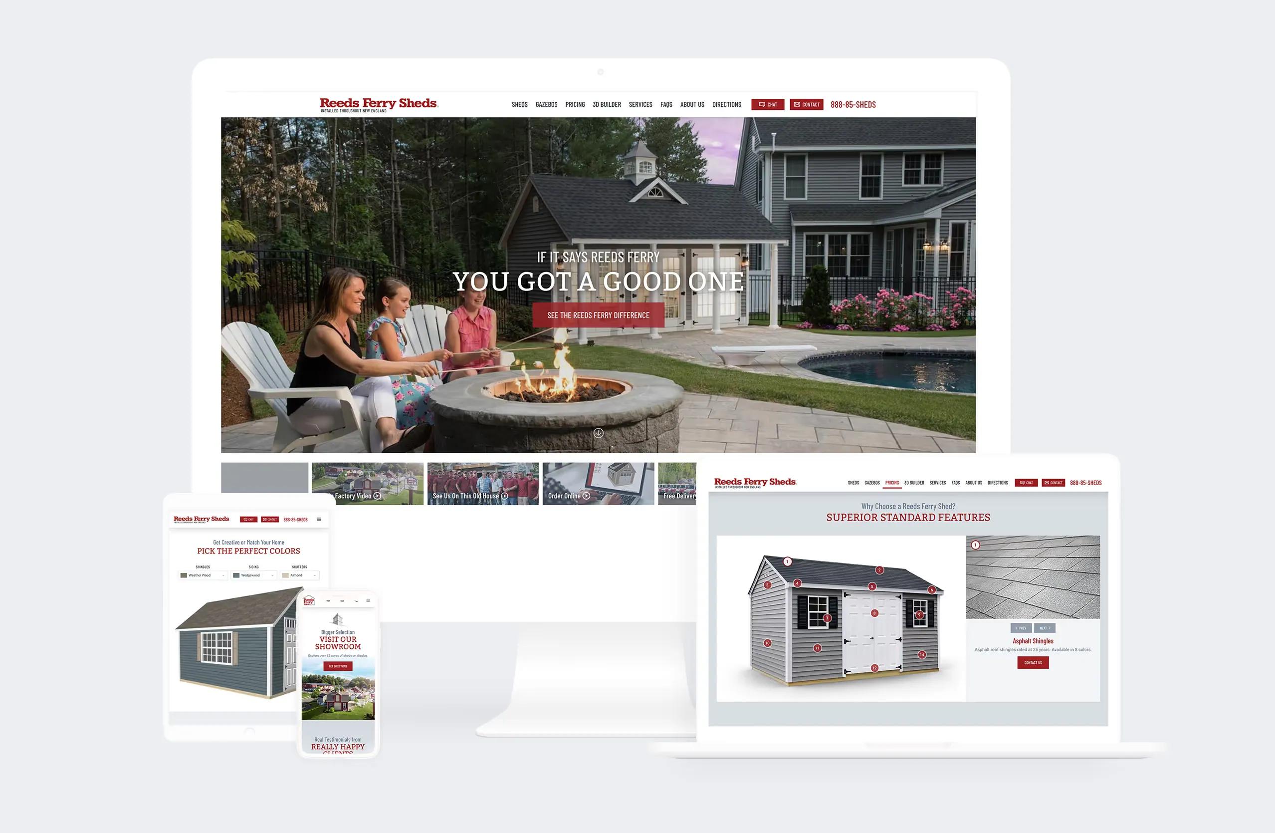 Reeds Ferry Sheds product gallery showcasing shed styles sizes and customization options