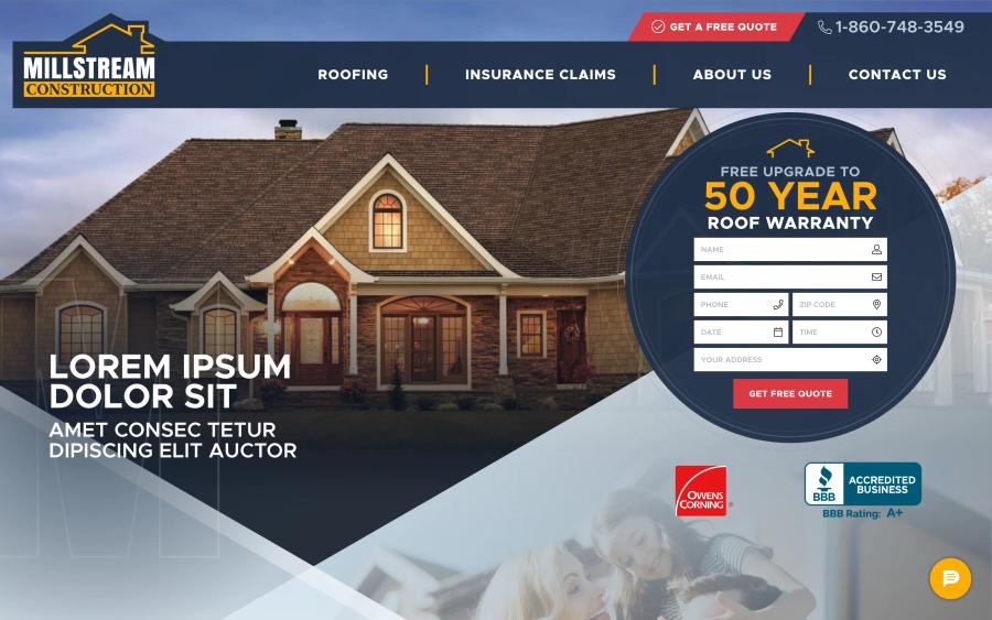 Millstream Construction home desktop