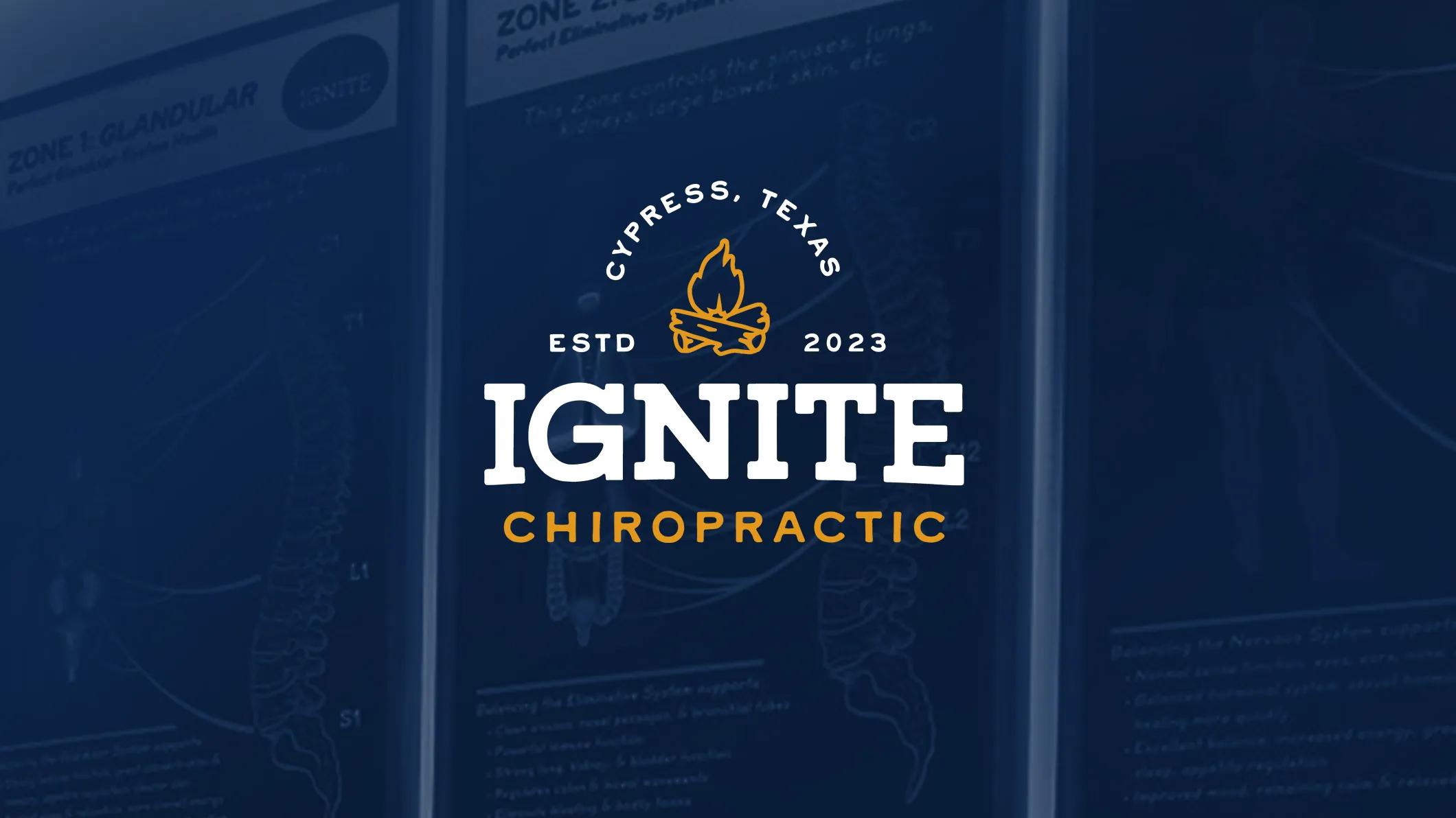 Ignite Chiropractic website homepage designed for family and pediatric chiropractic practice in Cypress Texas