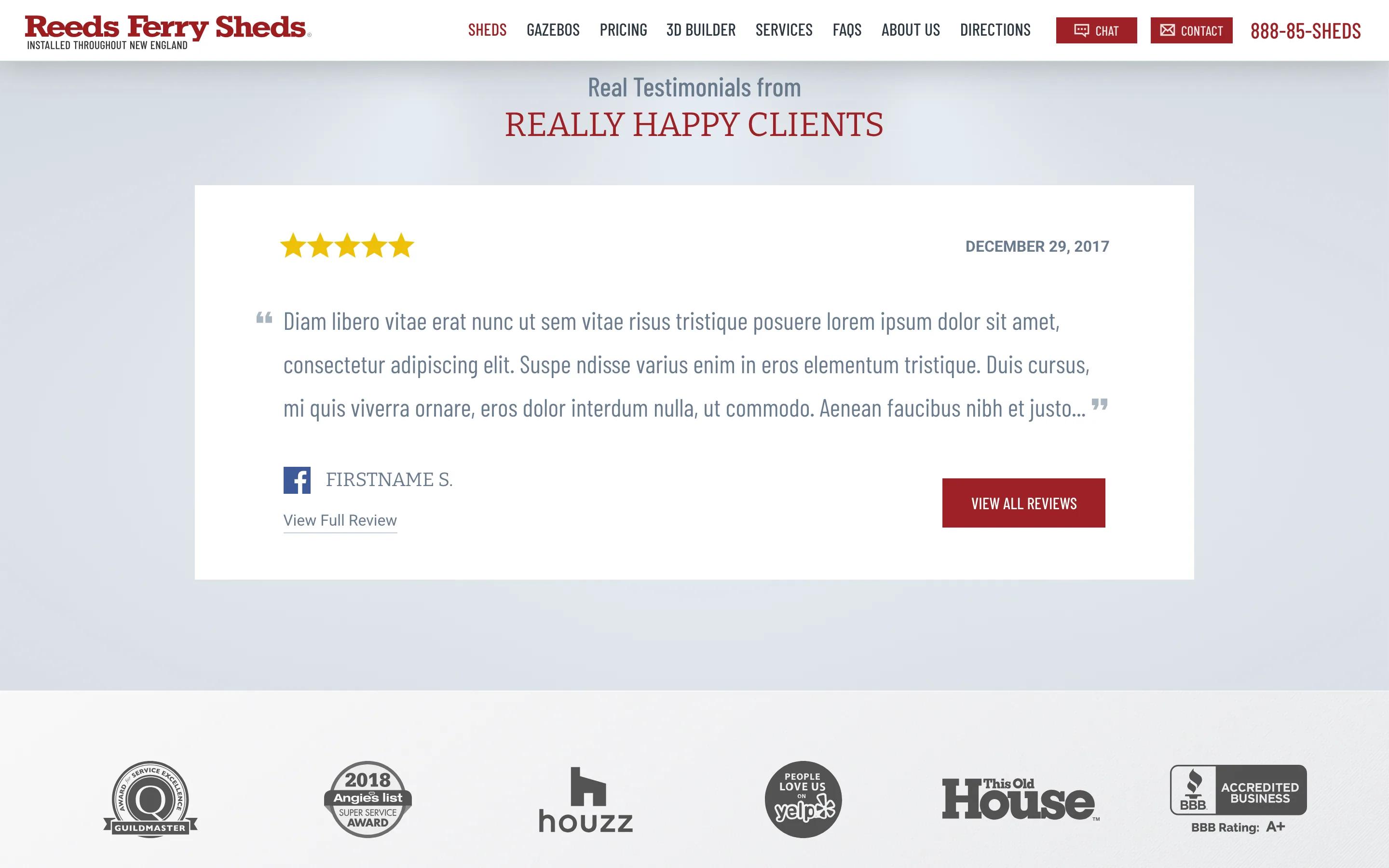 Reeds Ferry Sheds category sheds desktop — Real Testimonials fromreally Happy Clien