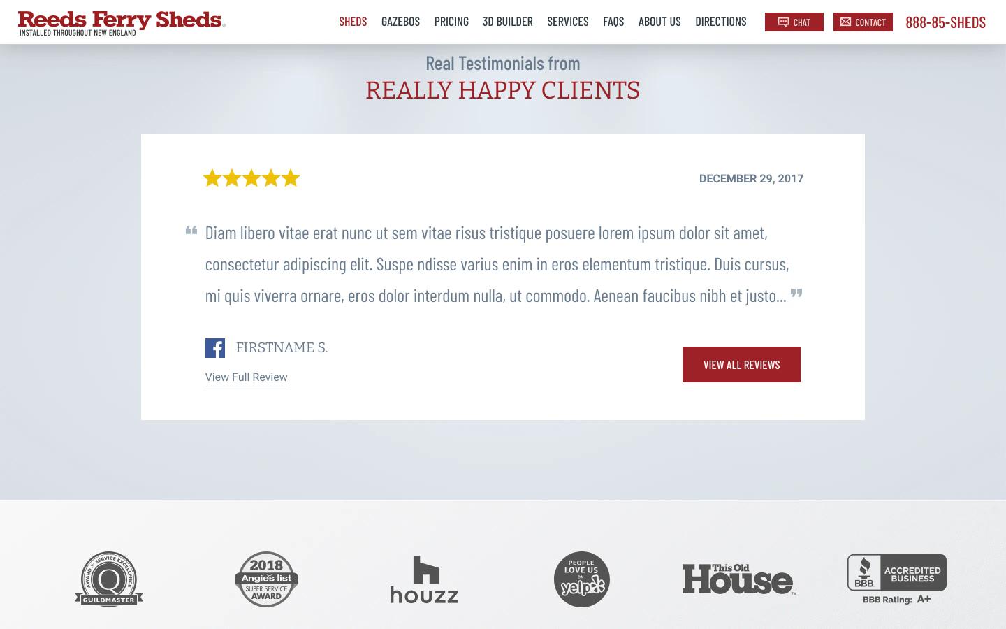 Reeds Ferry Sheds category sheds desktop — Real Testimonials fromreally Happy Clien
