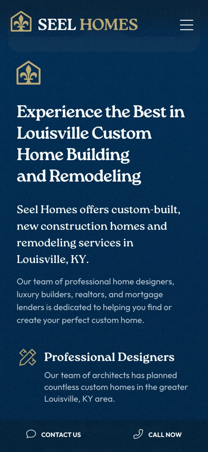 Seel Homes home mobile — Experience the Best in Louisville Custom